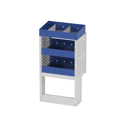 Module BASE right side for Courier L1 vehicles consisting of: wheel arch covers, open shelves and terminal.