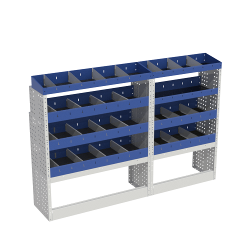 BASIC module to set up your L1H1 short wheelbase shield with 2 open wheel covers shelving with dividers, simple and effective.