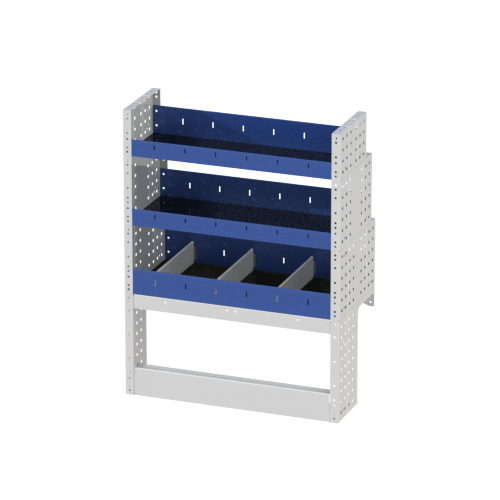 Simple BASE module for the right side of your Caddy van with shelves and lofty trays