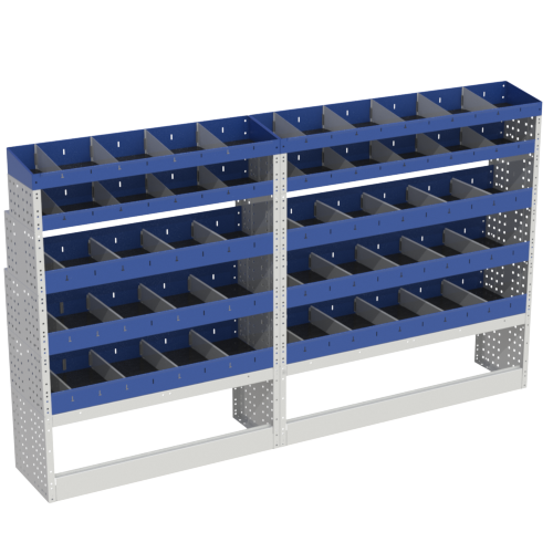 BASE module are designed for those who want a simple but very practical set-up. It includes shelves with practical dividers and a shelving with two containers. It also includes two open wheel arch covers.