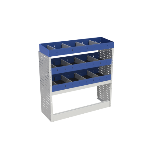 Left module for Courier L1 consisting of a wheel arch cover, 2 shelves with dividers and a terminal.